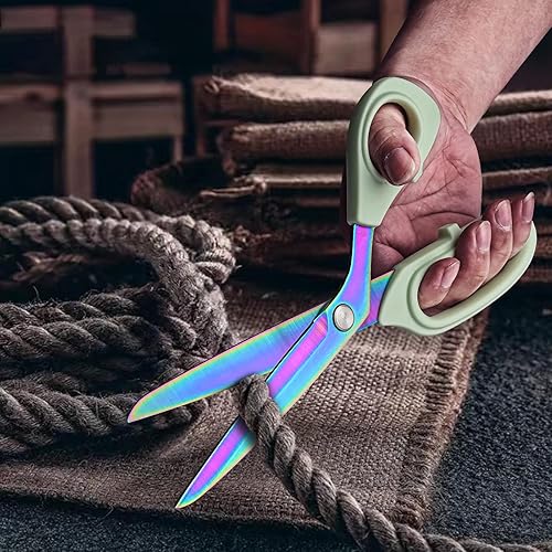 Miniatura 6 de Tijeras de tela de alta calidad, resistentes, multiusos, recubiertas de titanio, de acero inoxidable, para costura, tijeras de sastre con asas