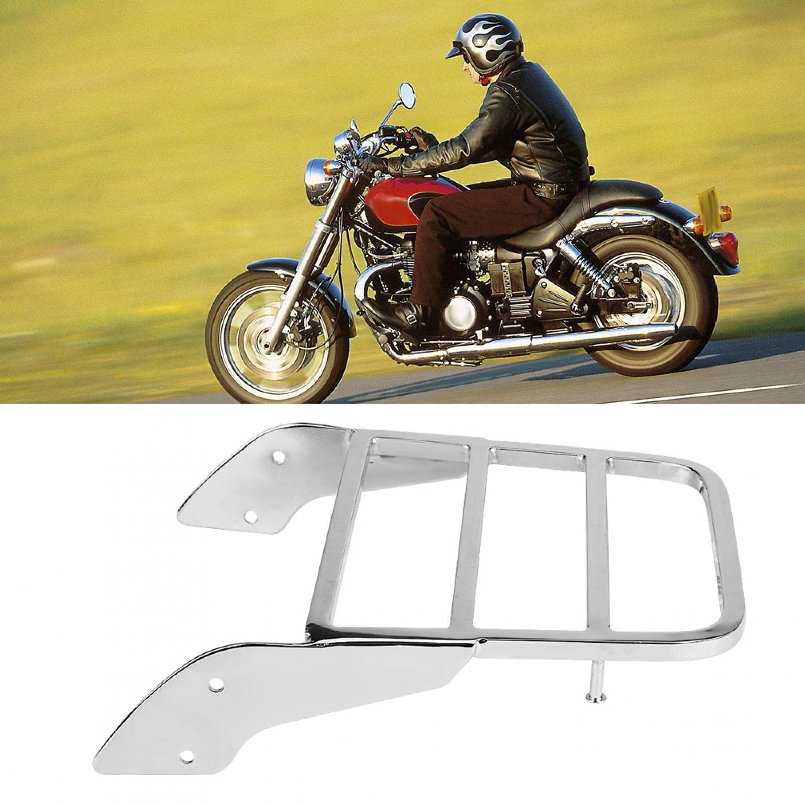 Portaequipajes Trasero para, Staffa per Bagagli Posteriore Cromato per Shadow VT750 C2 1997-2003, Estante Trasero Resistente per Equipaggi, Facile da Installare, per Viaggi e Uso Quotidiano