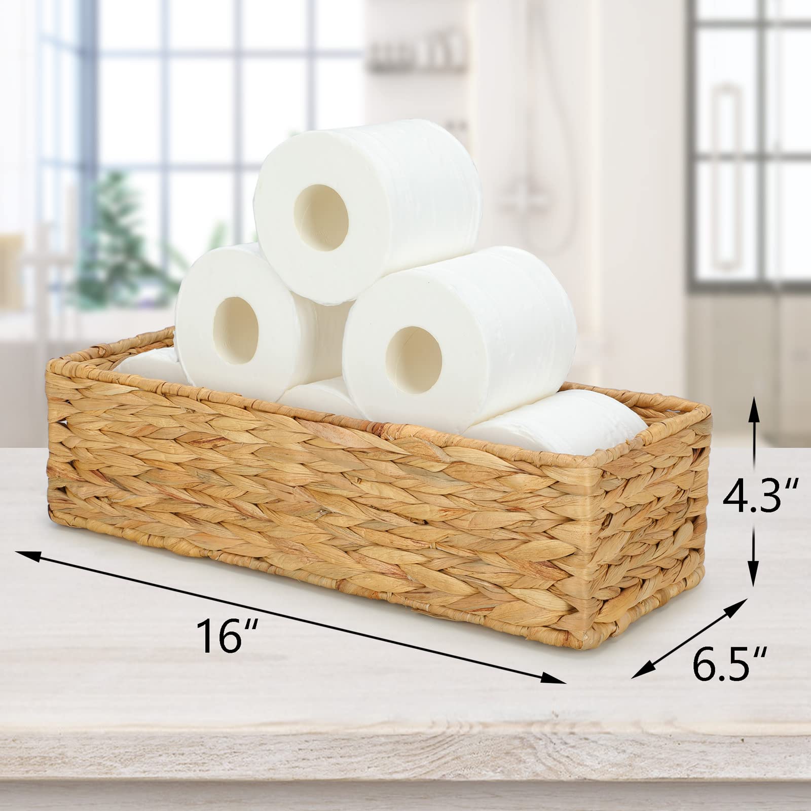 Snapklik.com : Graciadeco Toilet Paper Basket For Organizing Bathroom Toilet Tank Pantry Long ...