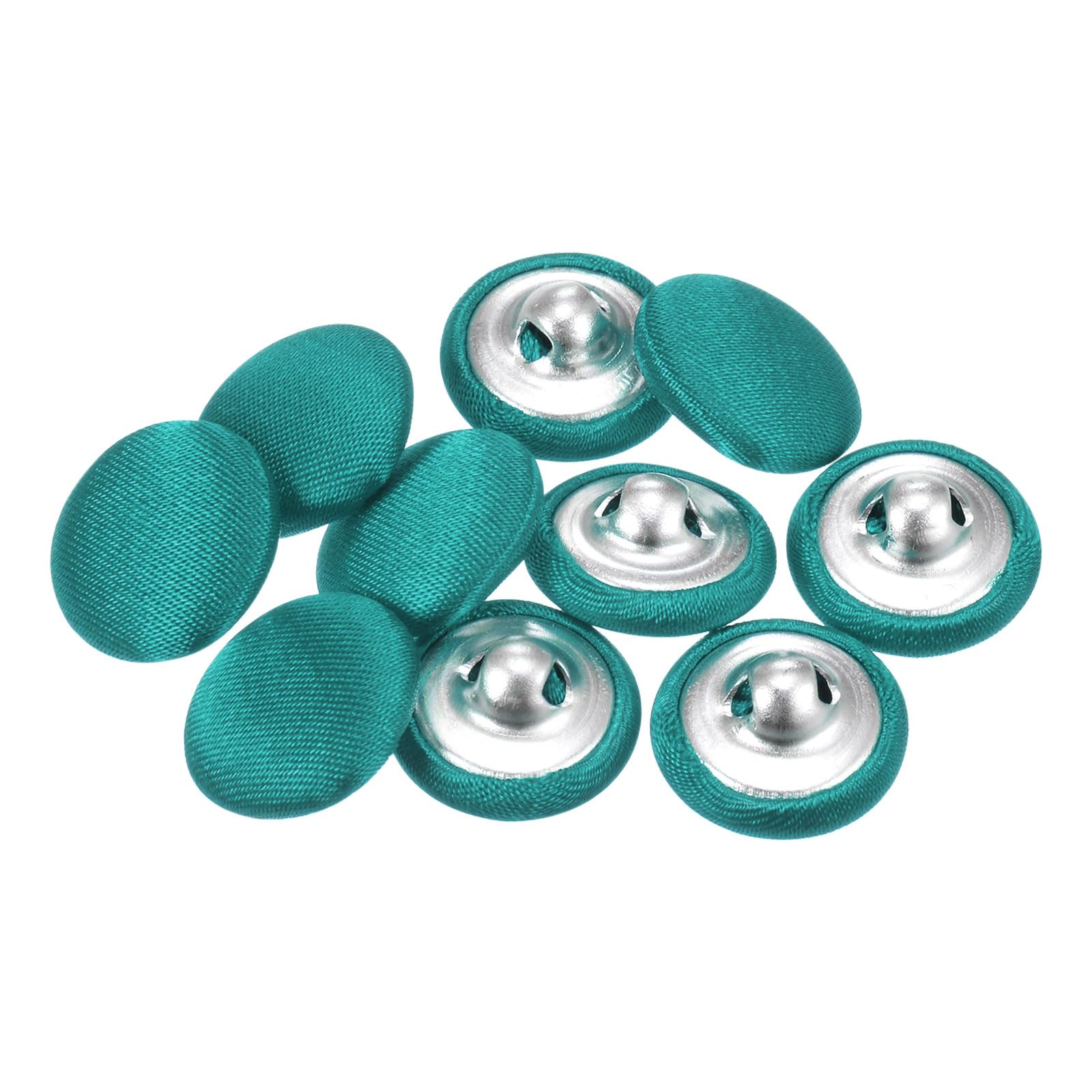 QUARKZMAN 10 Stück Knöpfe mit Stoffüberzug 21mm Runder Metal