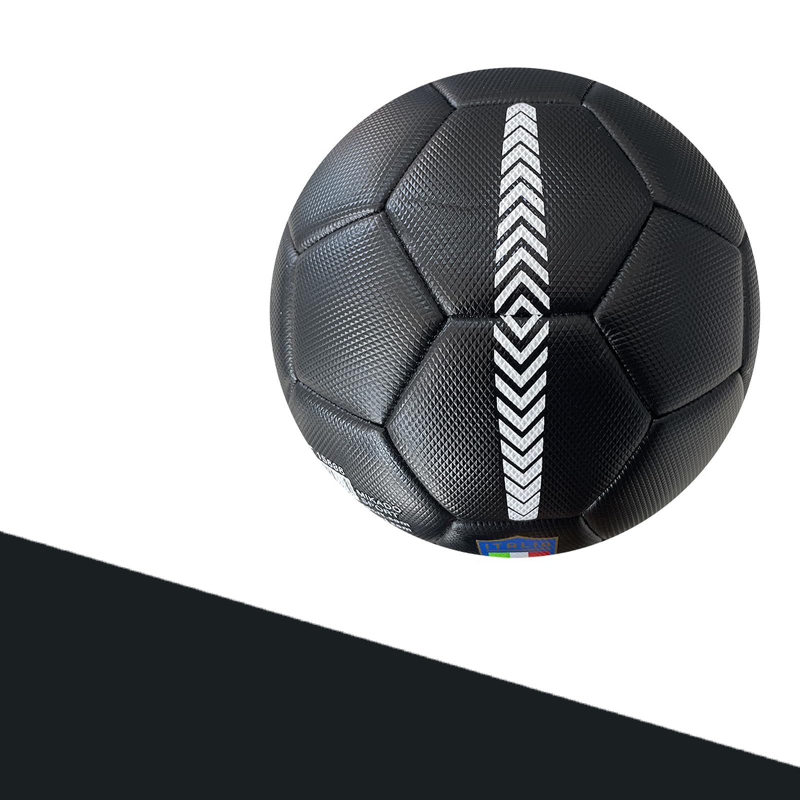Pallone da Calcio Modello Italia. Nero. Palla Realizzata in HF PVC. Adulti Ragazzi e Bambini
