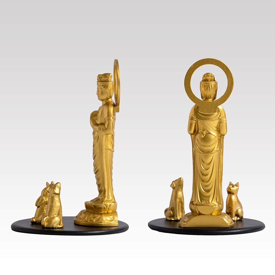 銅製 仏像 浄水観音菩薩仏像 仏間供養 銅製品 工芸品 置物 Amazon｜仏像 ペット観音菩薩 7.7cm（金色） ＿『動物守護