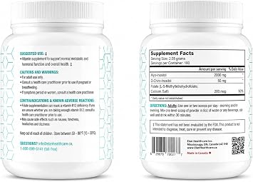Supplement - Myo-Inositol and D-Chiro Inositol Plus Active Folate- Ideal 40:1 Ratio - (180 Servings, 387g Jar)