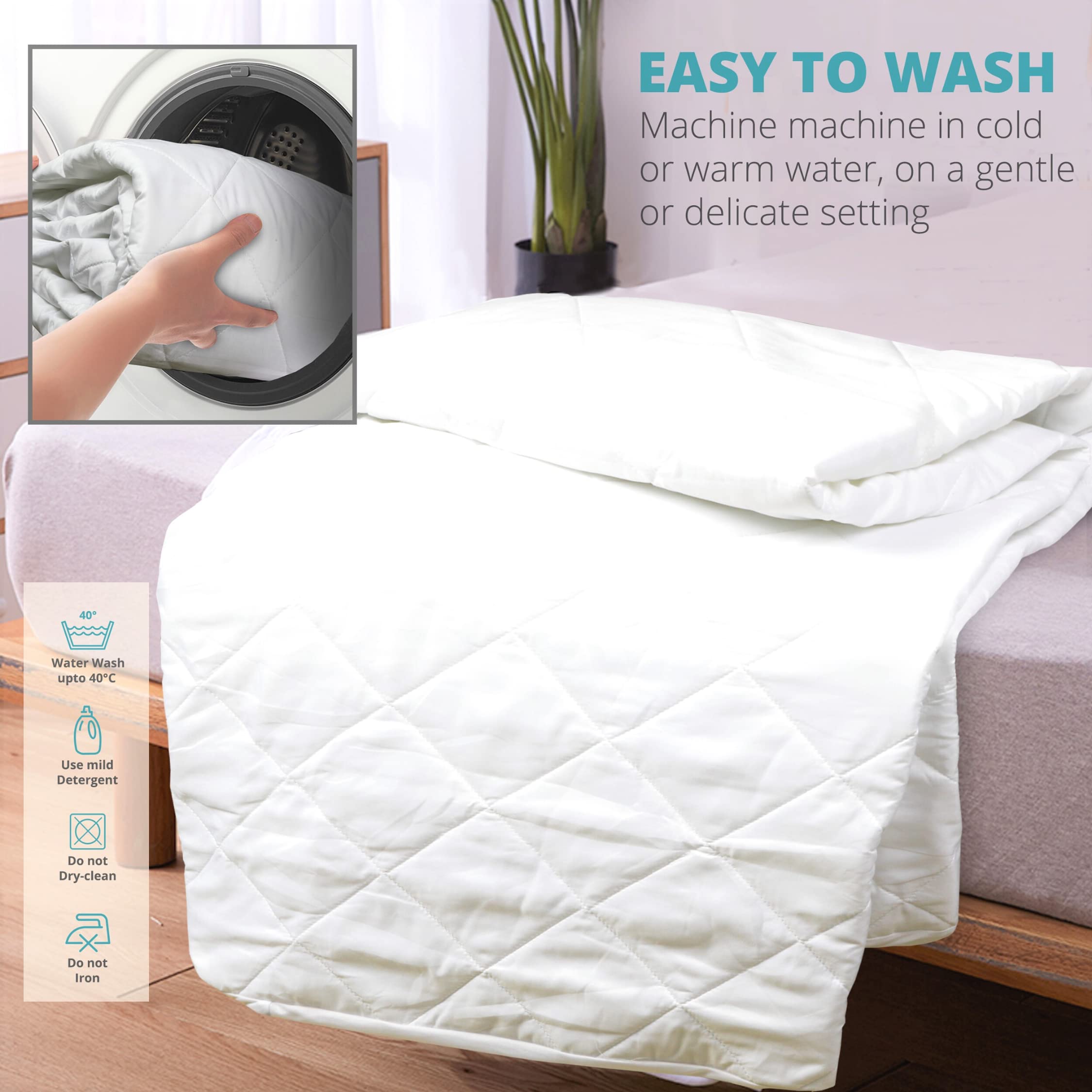 Premium Wasserdichter Matratzenbezug Kingsize – 40,6 Cm Tief, Atmungsaktiv, Mit Reißverschluss