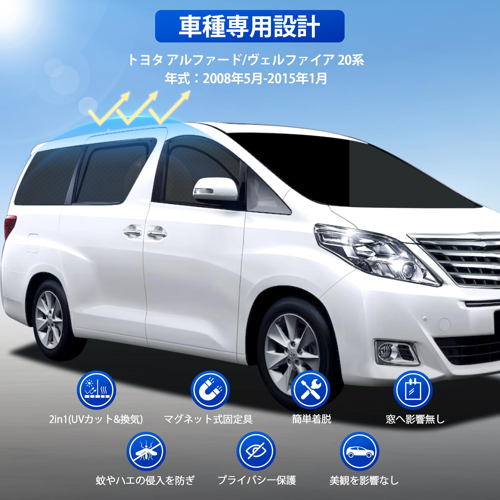 Amazon | アルファード ヴェルファイア 20系 車種専用設計 メッシュ