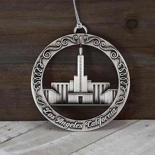 Miniatura 7 de Ringmasters - Adorno para templo SUD, adorno colgante con acabado plateado antiguo, ideas de intercambio de adornos misioneros SUD, (Los Ángeles,