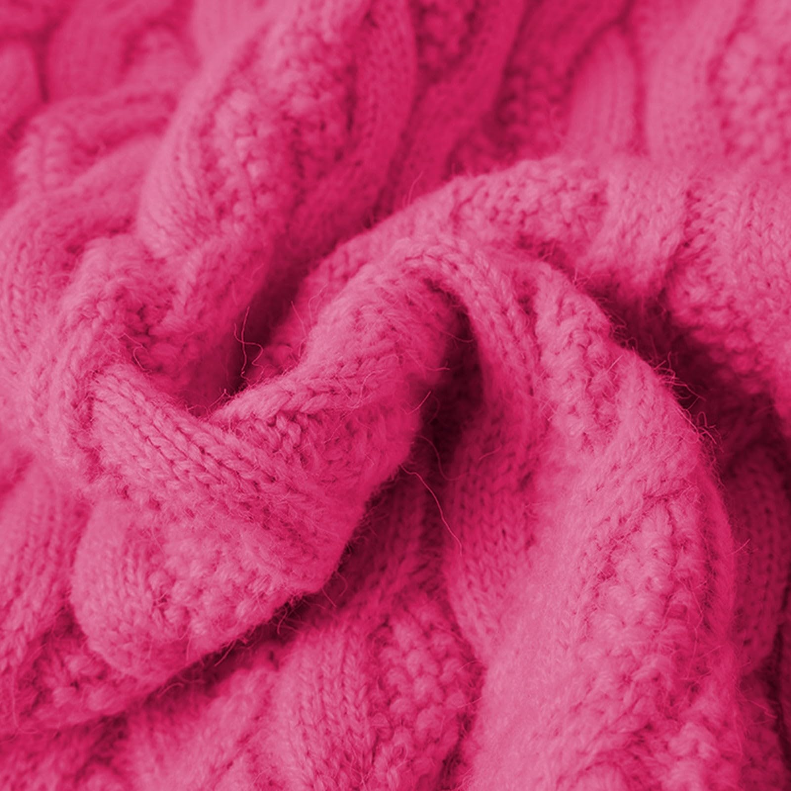 Jersey de punto para niña de cuello alto en 6 colores, patrón trenzado