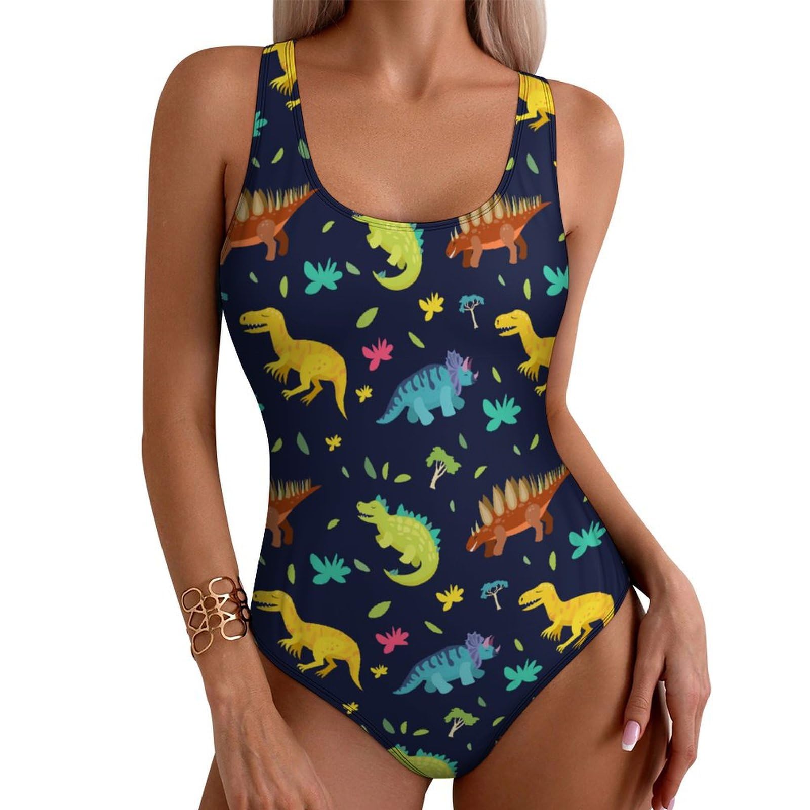 Cute Cartoon Dinosaur Women's Swimsuits Bathing Suit One Piece Swim Suits for Women 2024