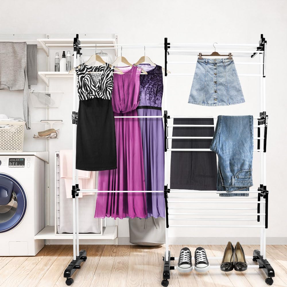 Tendedero Extensible Pared HOMCOM Tendedero Vertical Plegable