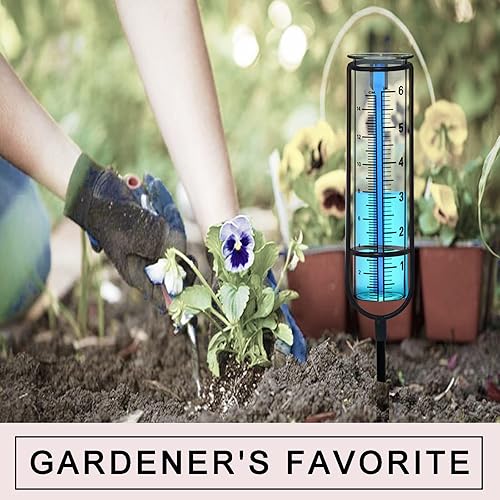 Vista 6 de BIUWING Medidor de lluvia mejorado, medidor de lluvia de vidrio desmontable a prueba de congelación para exteriores, mejor calificado, decorativo