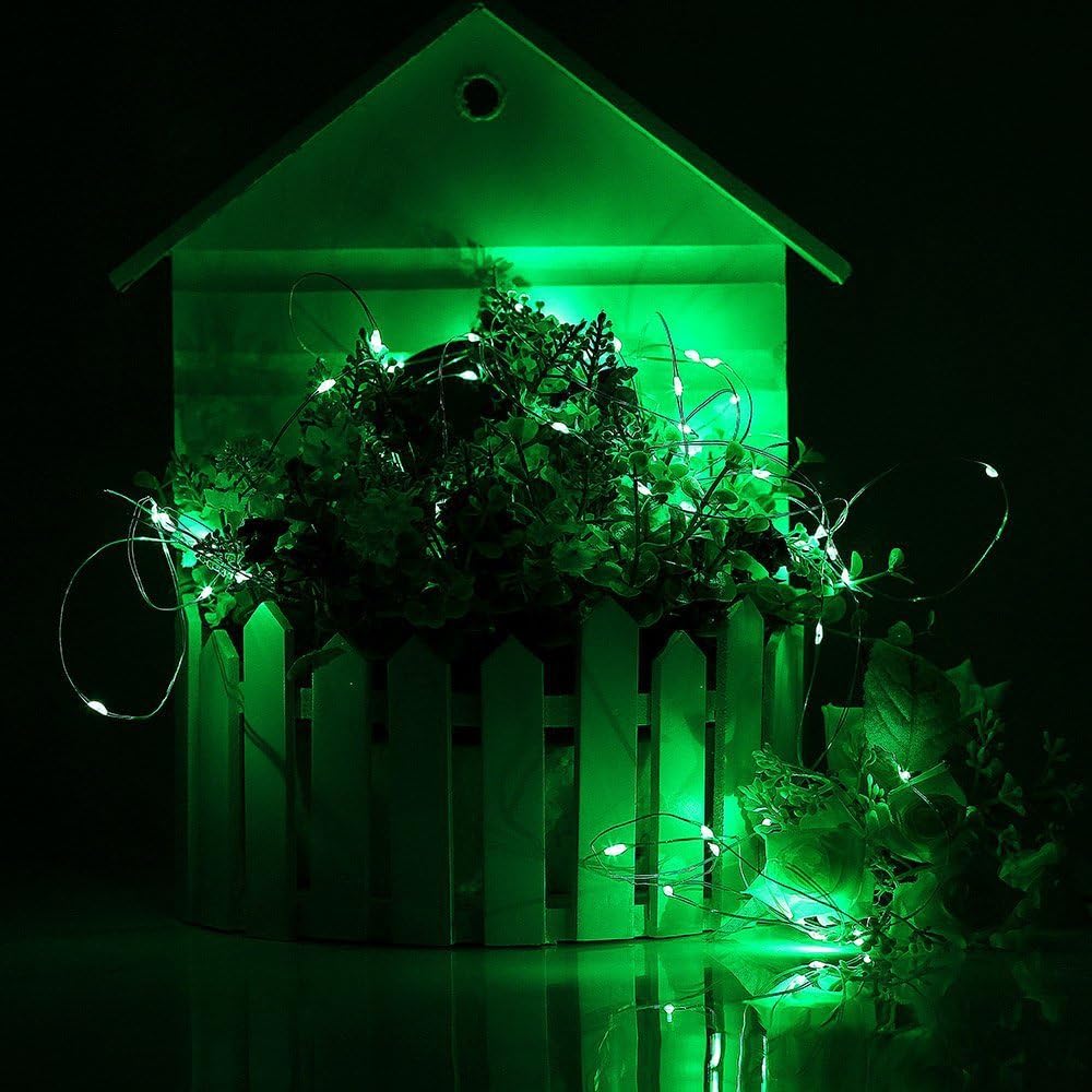 ER CHEN 165ft Led String Lights, 500 Led Fairy Starry Lights on 50M Silvery Copper Wire String Lights for Christmas (Green)