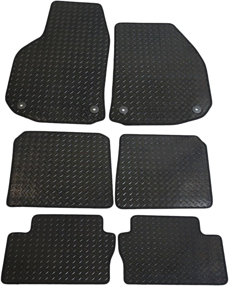 JVL Zafira MK2 2006-2011 Fully Tailored 6 Pieces Car Mat Set with 4 Clips - Black