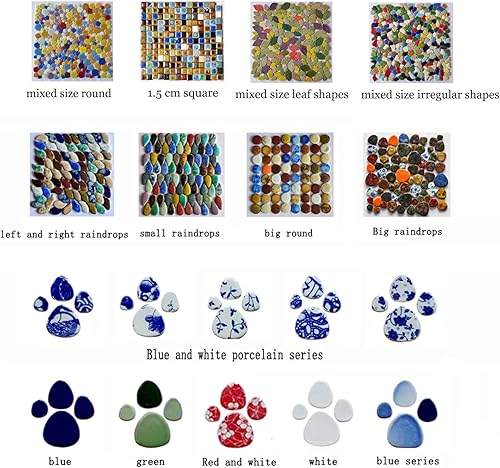 Miniatura 4 de Azulejos de mosaico cuadrados de 1 libra, piezas de cerámica de mosaico mixto multicolor para manualidades, marcos de fotos a granel, posavasos