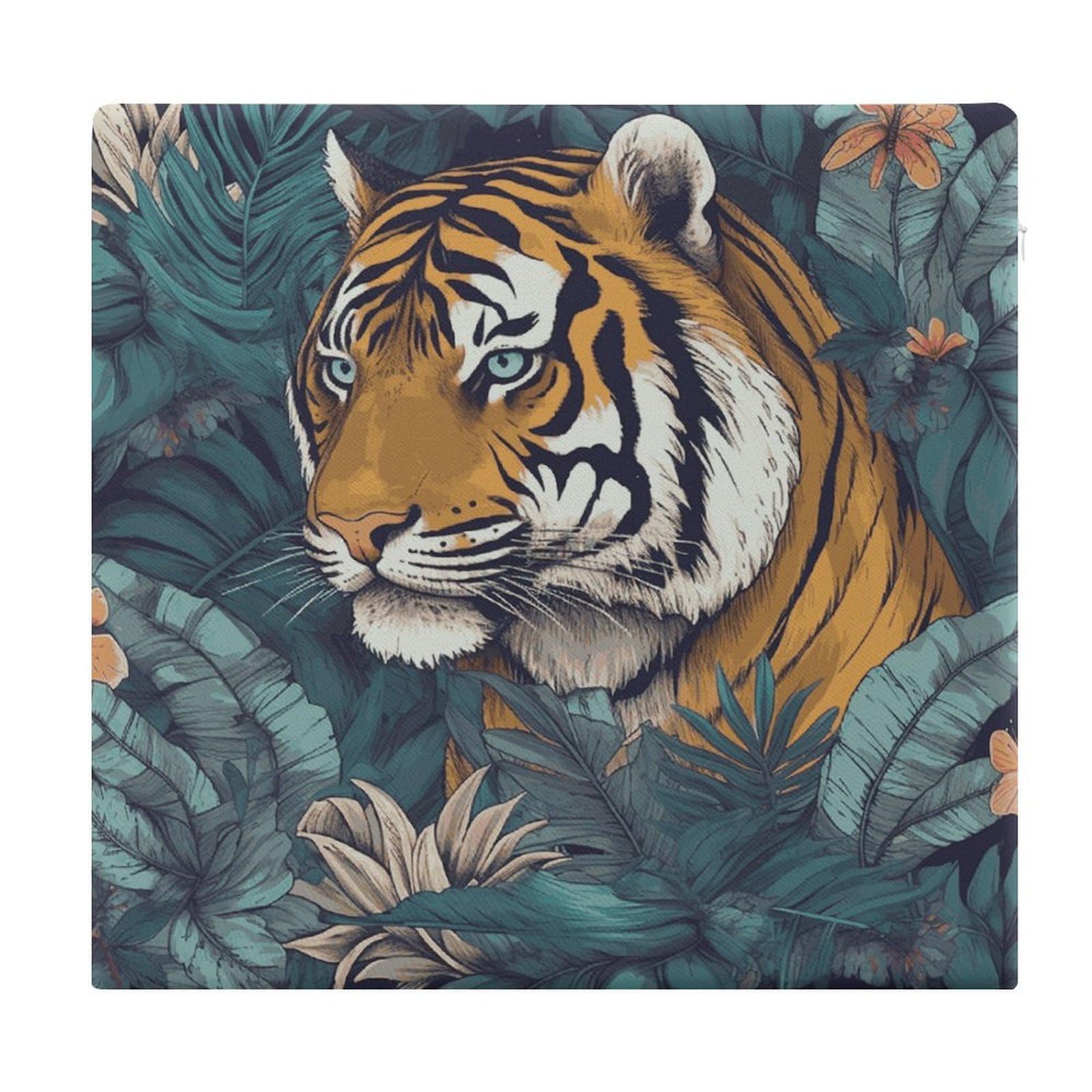 LDGSUPH - Tropical Tiger Seat Cushions for Office Chair Square Cushions Soft Floor Cushions Comfortable Memory Foam Cushion Cushions for Home Travel Car