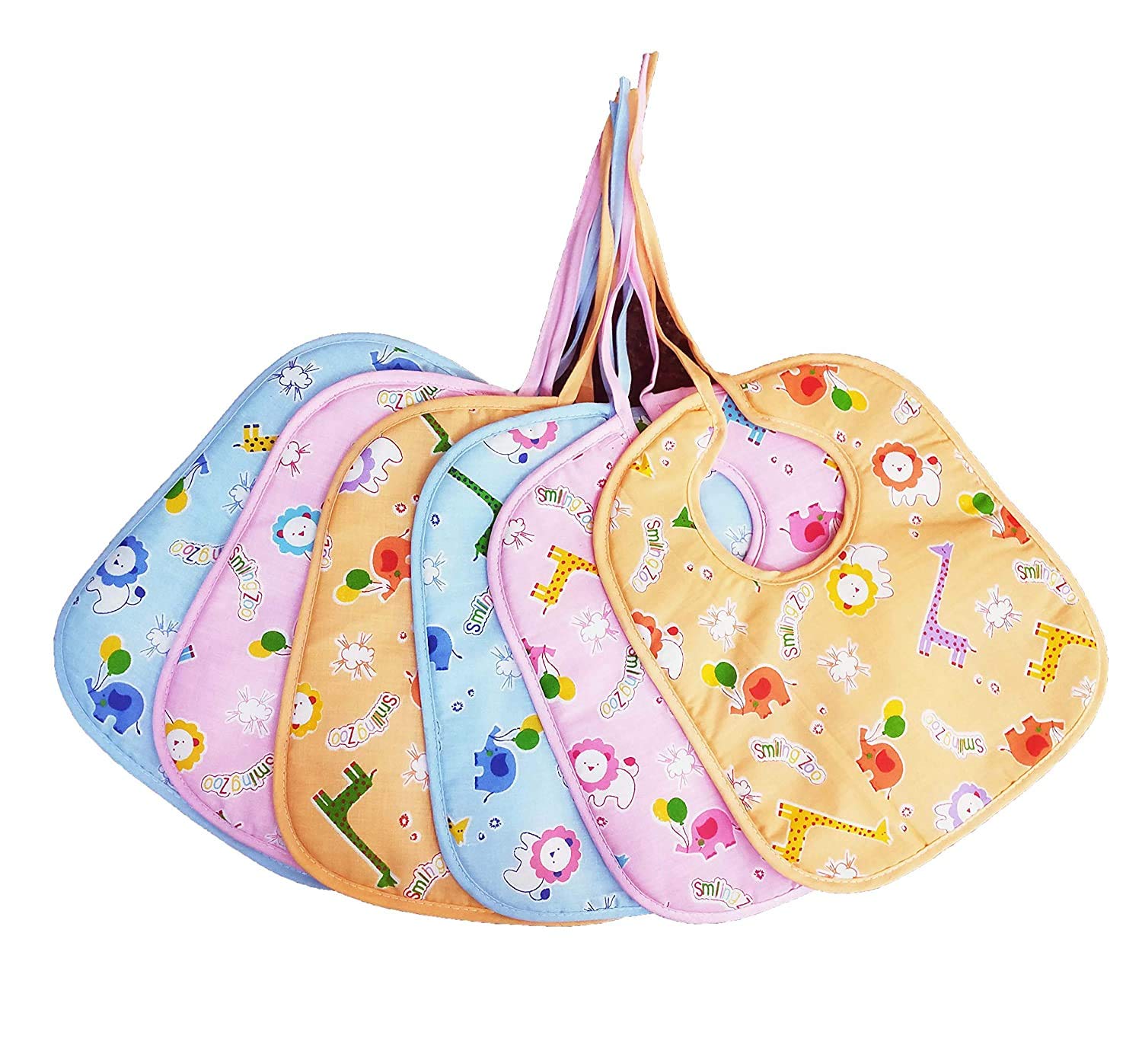 New Born Baby Bibs Pack of 6 Waterproof Washable & Reusable Toddler Infant Pack 6 (Multicolored)-image-9