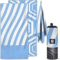 Vista 33 de VENTURE 4TH Toalla de playa de microfibra: secado rápido, compacta, libre de arena, absorbente, a prueba de arena y ligera - Perfecta para Turtle Bay