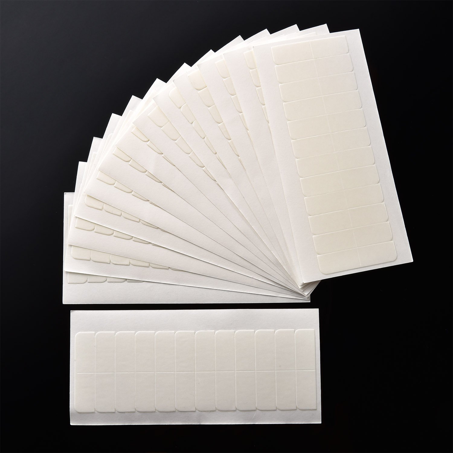 TecUnite 180 Pcs White Hair Extension Tape Tabs Bulk Double Sided Strong Adhesive Hair Tape in Extension Replacement Wig Strip Waterproof Beauty Tool for Cosplay Party Lace Wigs Toupee Hairpiece