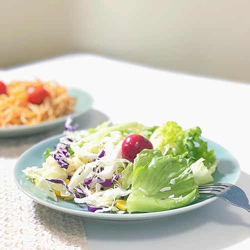 Miniatura 6 de Juego de platos de porcelana para 4 platos de hoja de plátano de 8.5 pulgadas, platos de ensalada también para aperitivos de postre, pasta,