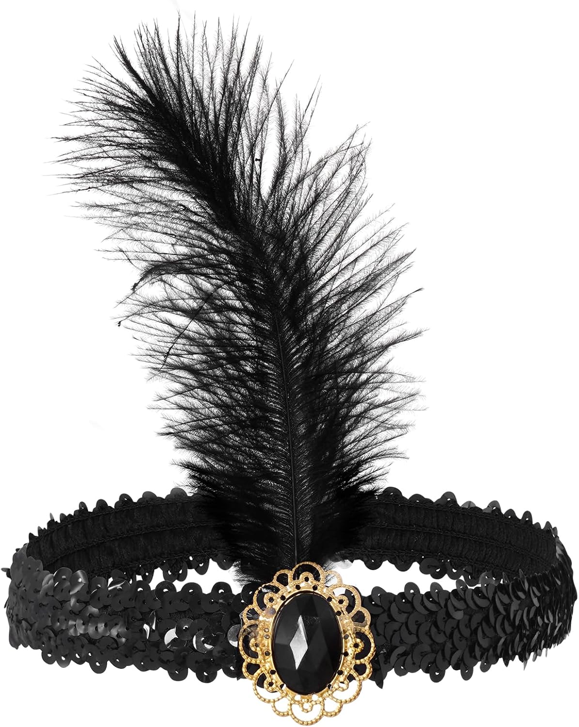 choyaxo 1920s Flapper Feather Headpiece Flapper Headband Roaring 20s Headpiece 1920s accessories for women