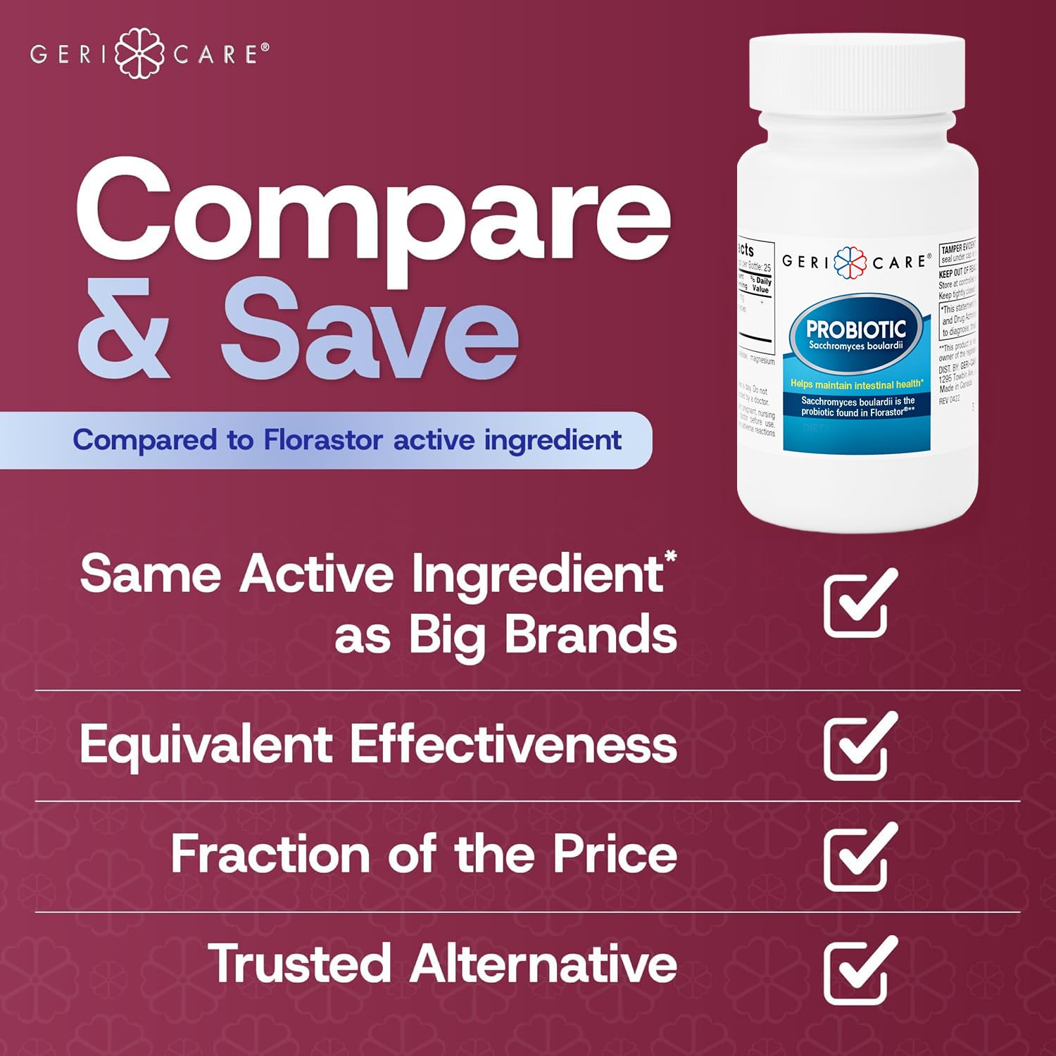 GeriCare Ultimate Probiotic and Digestive Health Supplement - Complete Gut Repair, Seed Probiotics, and Florastor Probiotic Formula. Probiotics for Women and Men Lactose & Gluten-Free - 50 Capsules. — Amazon image 6