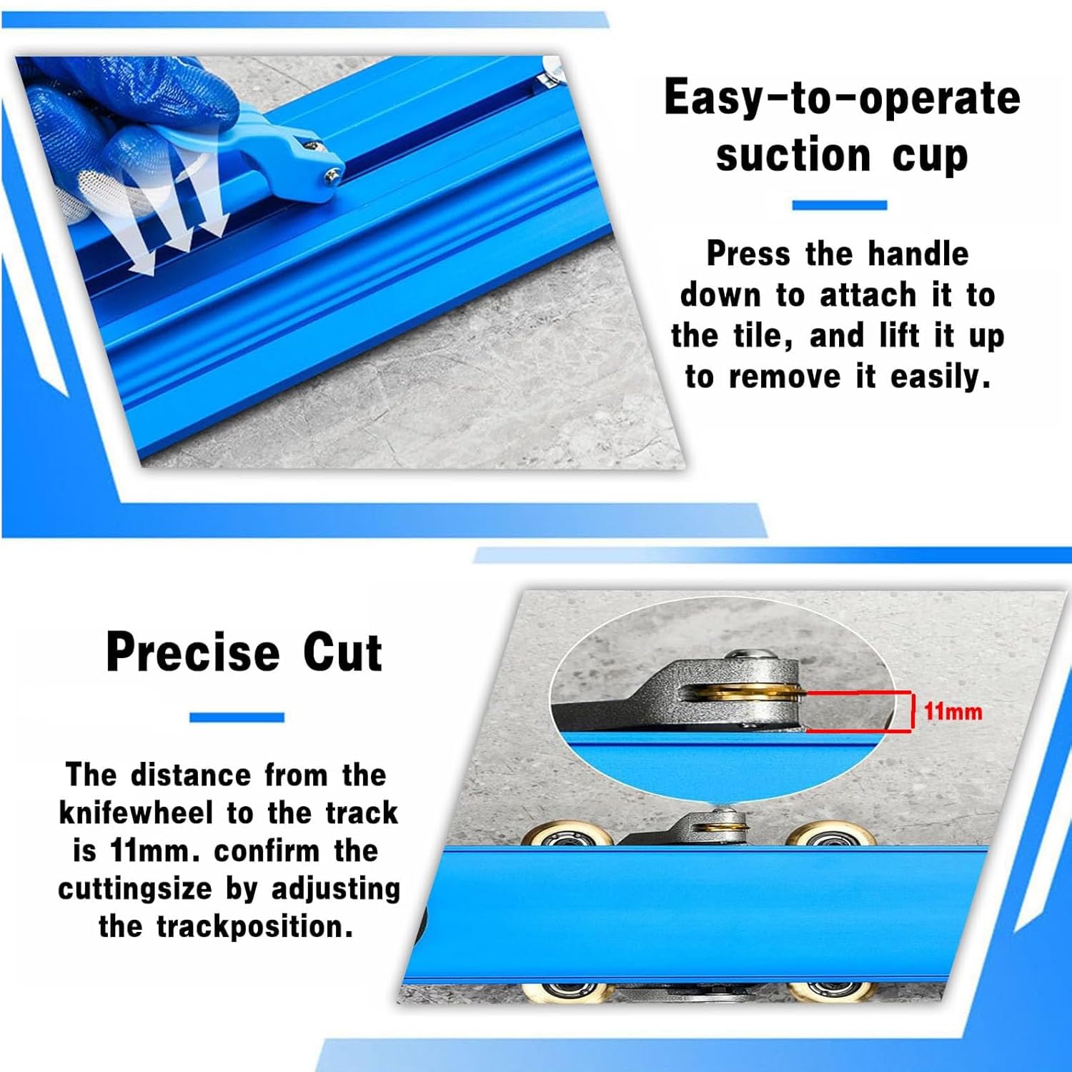 TsoLay Cortadora Manual Profesional De Azulejos, Cortadora De Azulejos De Gran Formato con Ventosas Integradas, Corte Preciso Y Estable para Cerámica De Gran Tamaño