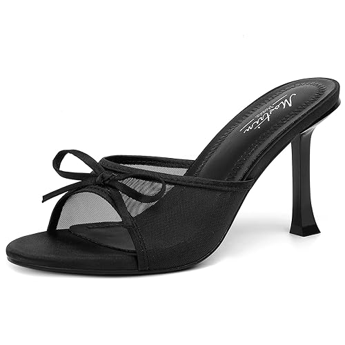Mostrin Kitten Heels for Women Round Toe Heels With Bow