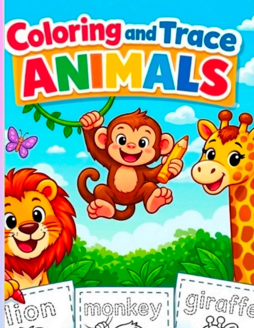 Coloring and Trace animals: Activity Book for Kids, Fun Animal Illustrations to Color and Trace