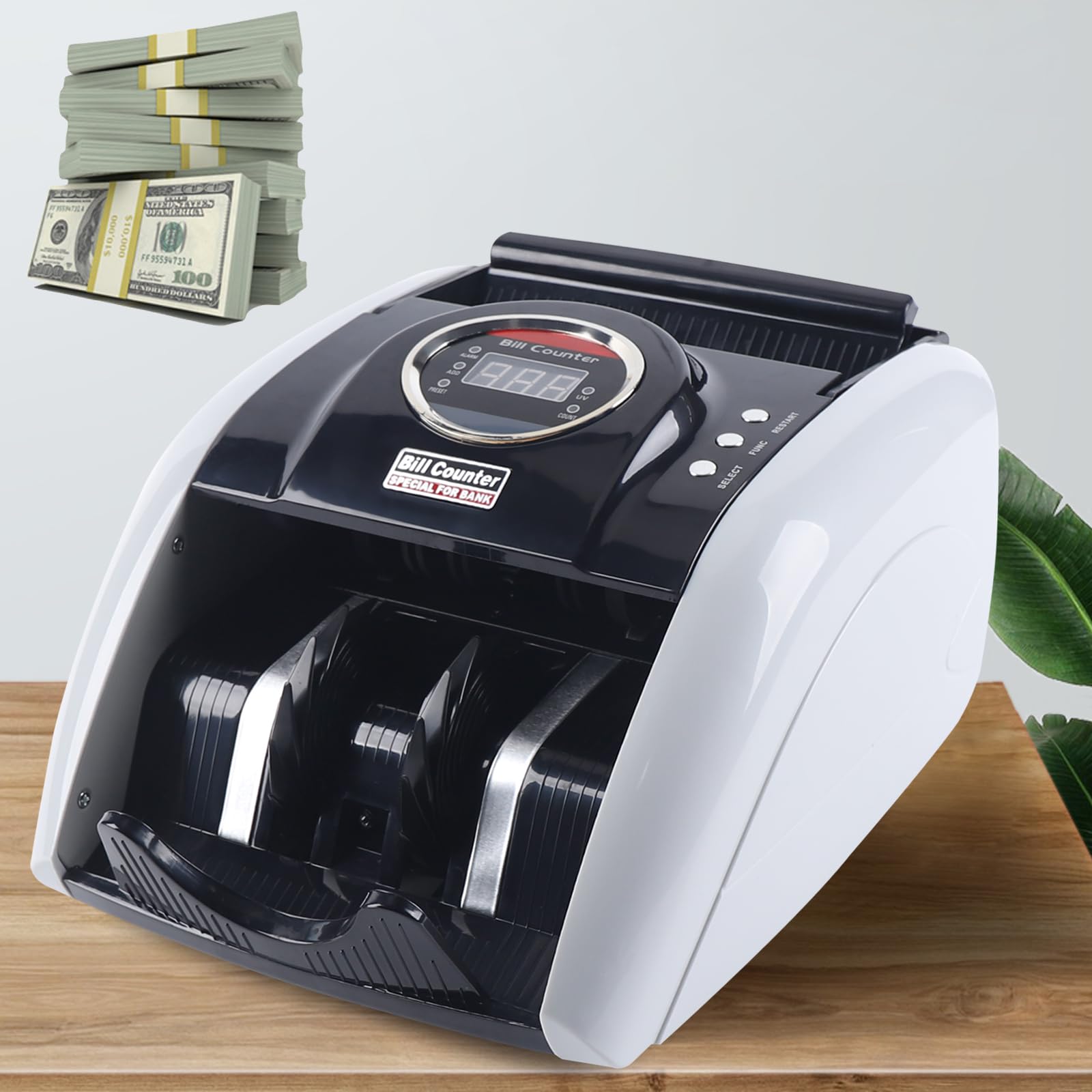 Contapoldi banconote false, contatore di banconote e banconote con indicatore LED per euro dollari sterline professionale, rilevare denaro falso, 900 fogli/min