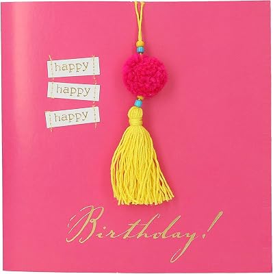Depesche 13593.17 Tarjeta plegable Paper Love para cumpleaños, con texto a juego y diseños coloridos, sin texto interior, tarjeta plegable con sobre