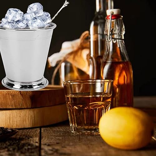 Miniatura 3 de Tazas de julep de menta plateada, taza de julep de menta, tazas de julep de menta de acero inoxidable, taza de julep de acero inoxidable elegante