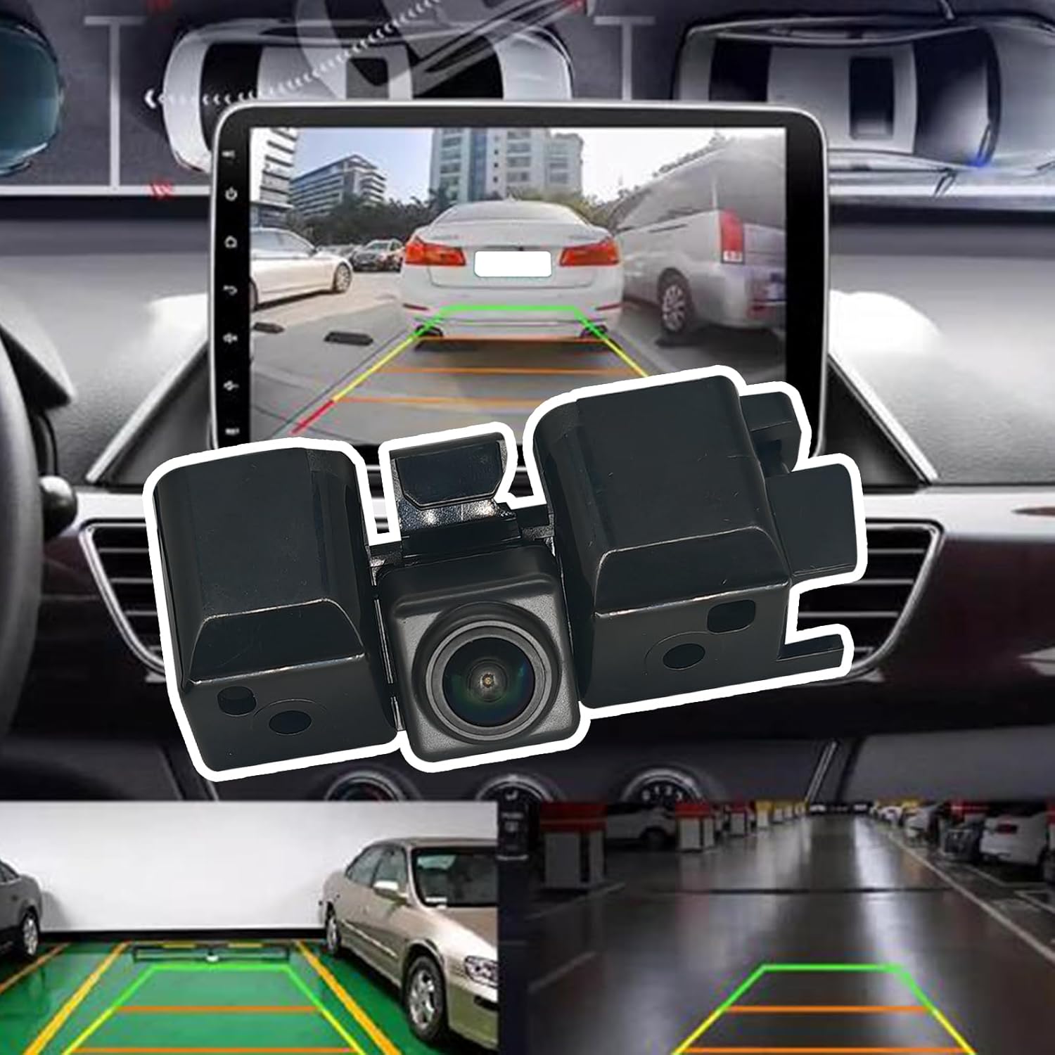 Rear View Backup Camera Compatible with Chevy Silverado GMC Sierra 1500 2500 3500 2016-2019 Parking Assist Reverse Camera with Power Tailgate Plug ABS Housing for Easy Parking & Towing