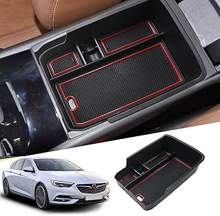 SHAOHAO Compatible with Opel Insignia B sports tourer 2017-2023 accessories, centre console, armrest, centre armrest, organiser tray, multifunctional glove box, Opel insignia b sports tourer (red)
