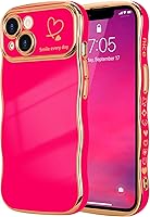 Vista 69 de LCHULLE Funda para iPhone Air para mujeres y niñas, lindo marco ondulado con forma rizada con patrón de corazón de amor, cubierta de protección