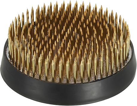PATIKIL 2.8" Flower Frogs Ikebana Kenzan, Flower Arranger Tool Brass Floral Frog Pin Holder for Vase Flower Arrangement, Gold Tone