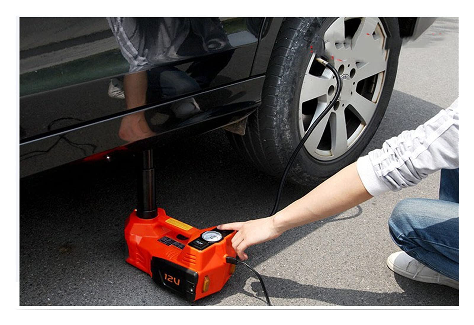 Podnośnik hydrauliczny, Samochód Elektryczny Jack 12 V Zestaw narzędzi do naprawy samochodów elektrycznych(Nero)