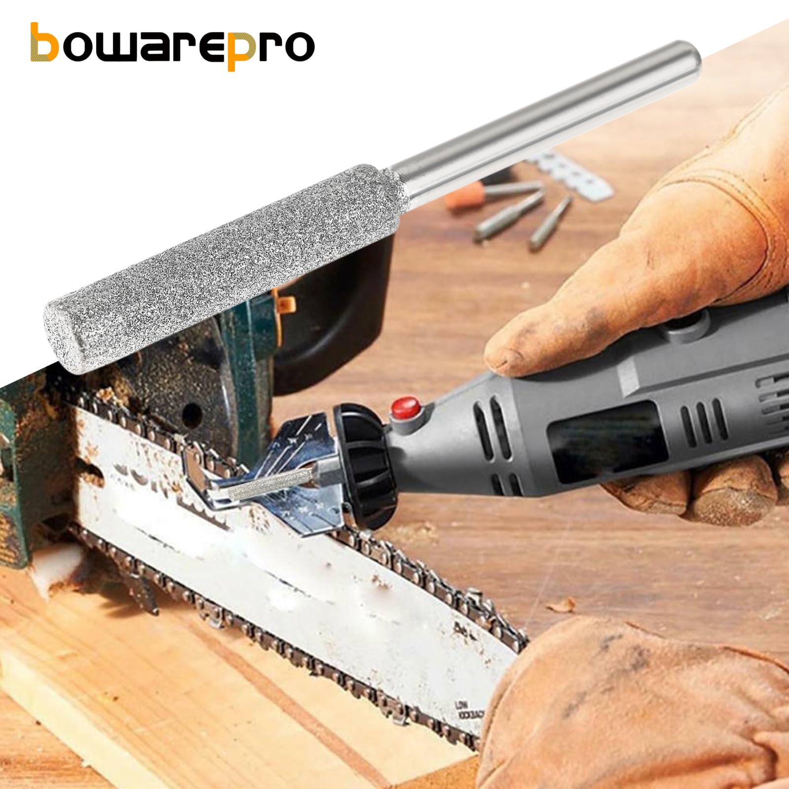 Bowarepro 3/16" 4.8mm Chainsaw Sharpening Grinding Stone File - Image 4