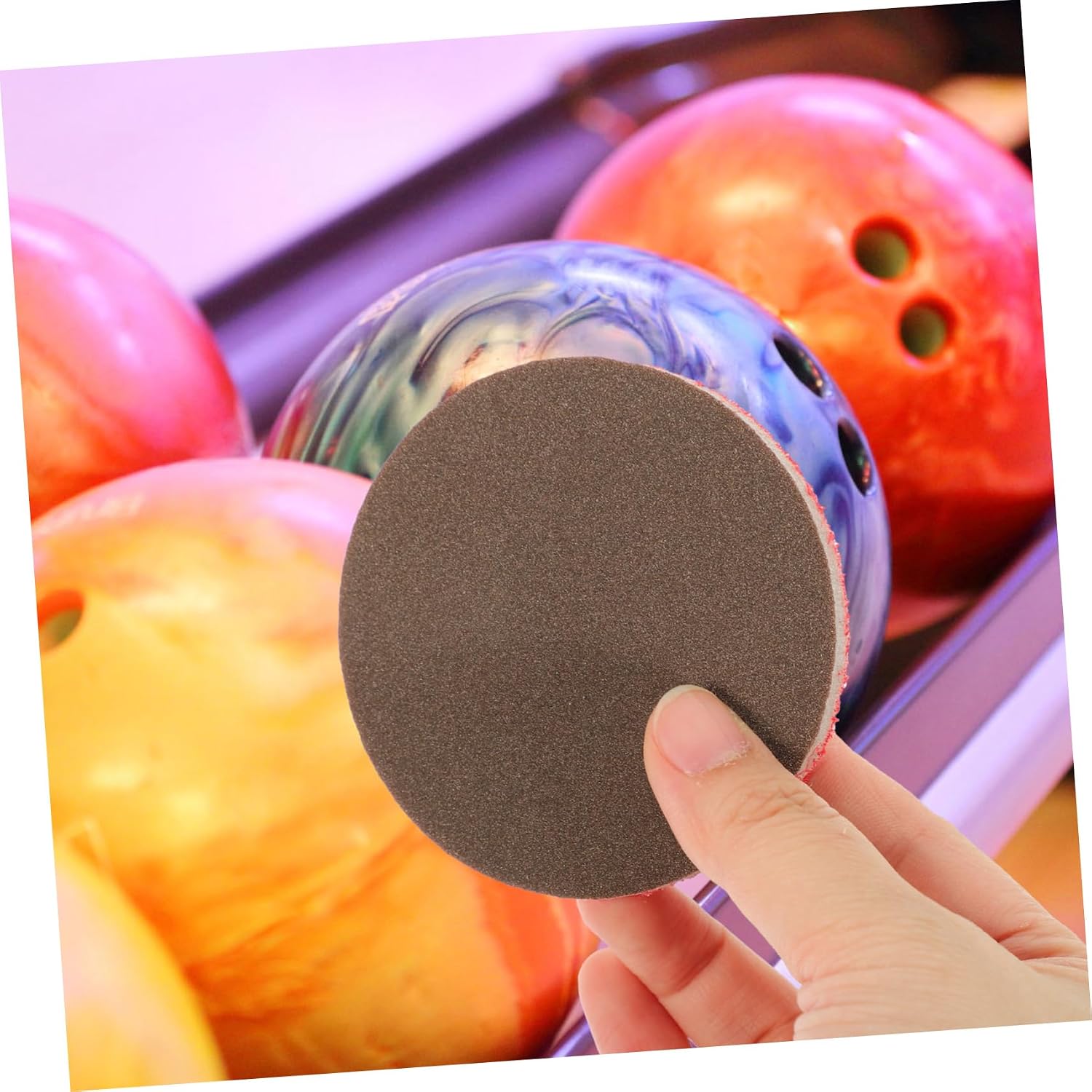 jojofuny 10pcs Bowling Ball Sandpaper Polishing Kit Assorted Grits - Flexible Sponge Material for Cleaning and Maintenance of Bowling Balls