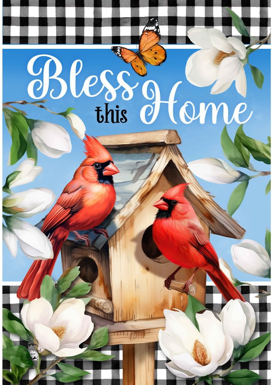 Briarwood Lane Hummingbird and Hydrangea House Flag