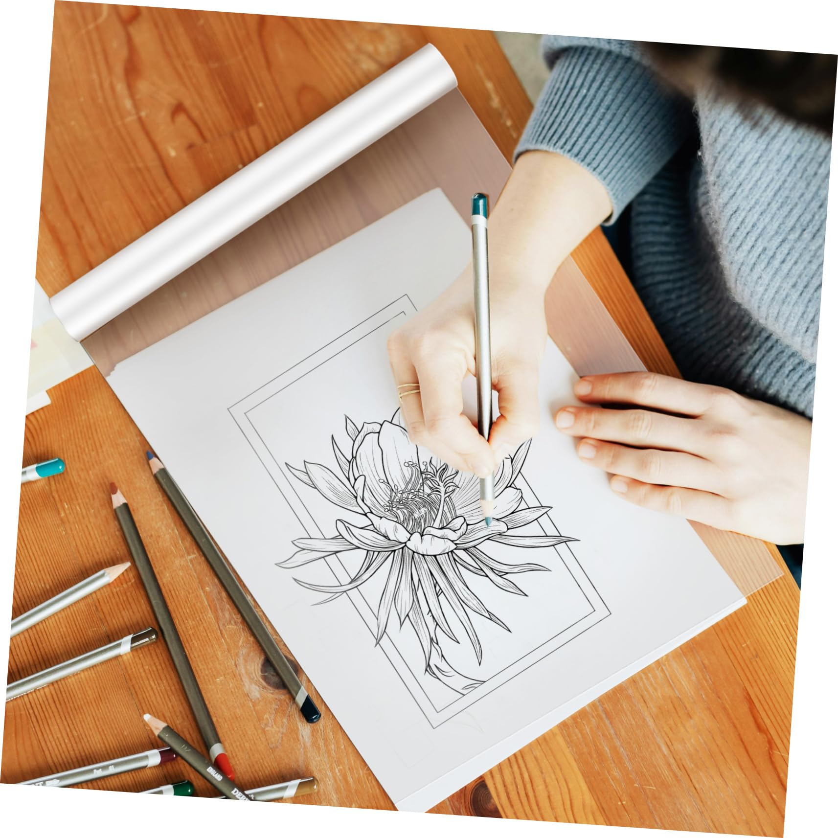 Carta da Lucido in Rotolo Bianca A2, 2, per Disegno | Superficie Ultra Liscia, Alta Trasparenza, per Pratica Calligrafica, Adatta ad Artisti e Studenti