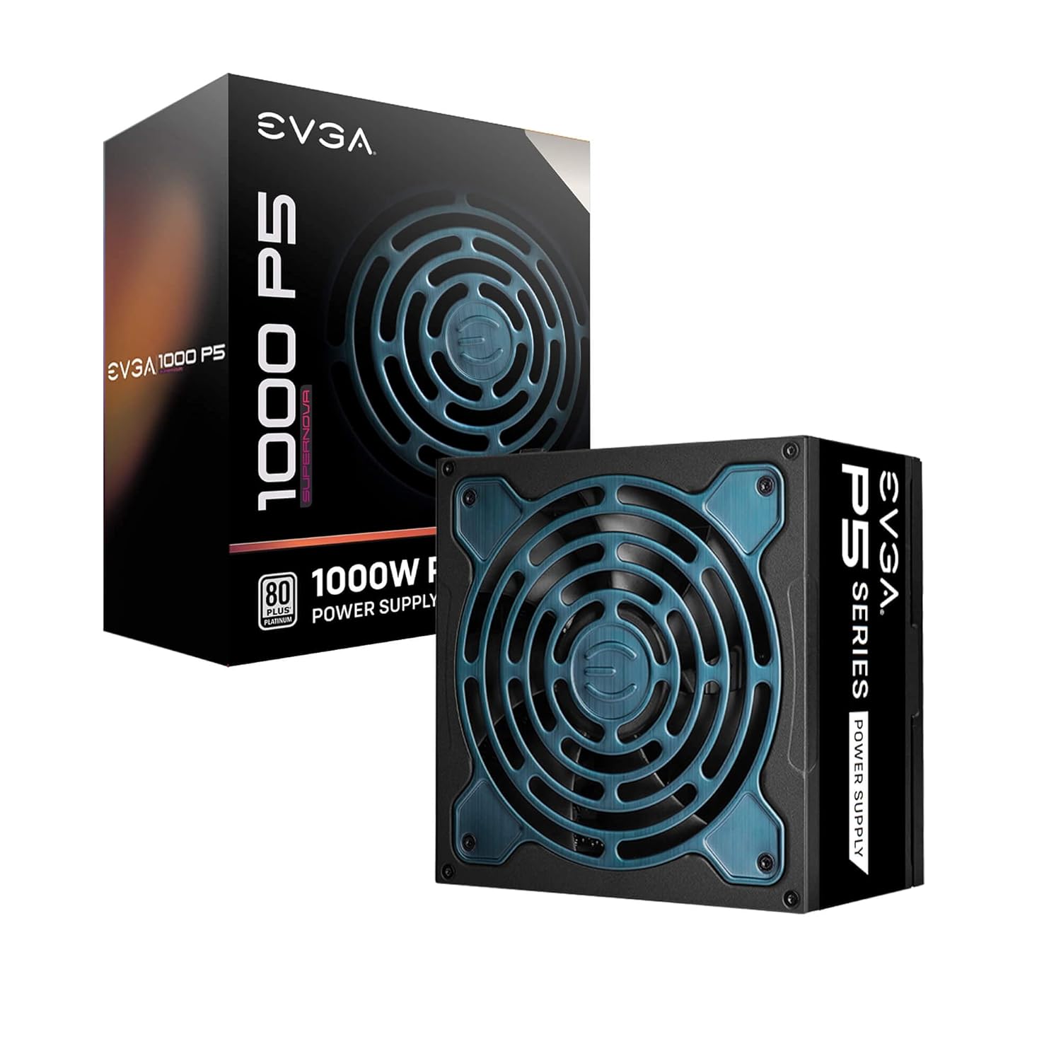 EVGA Supernova 1000 P5, 80 Plus Platinum 1000W, Fully Modular, Eco Mode with FDB Fan, 10 Year Warranty, Includes Power ON Self Tester, Compact 150mm Size, Power Supply 220-P5-1000-X1