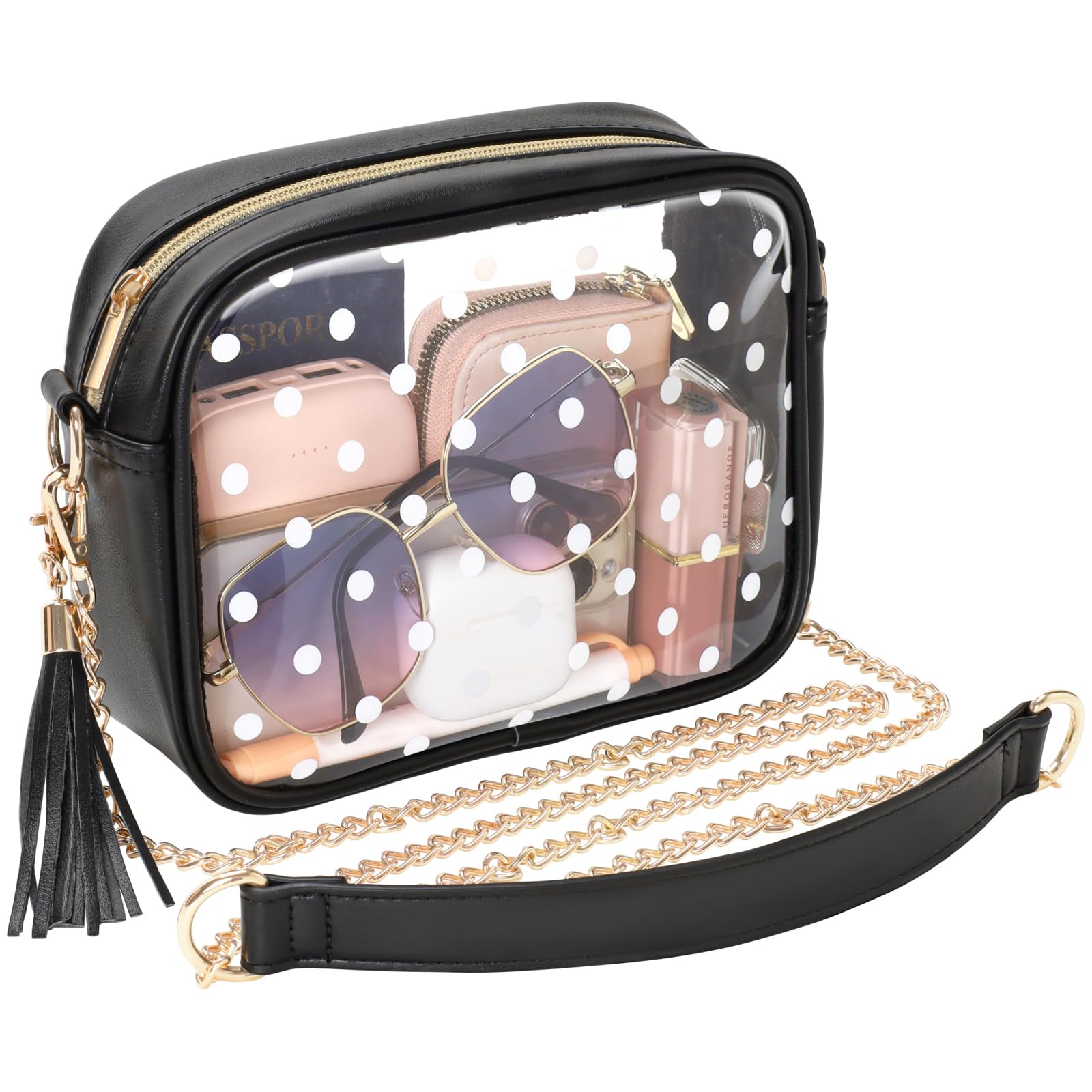 PACKISM Clear Bag for Stadium Events - Clear Purses for Women Stadium Crossbody Concert Bag for Game Day, Sports, Festival