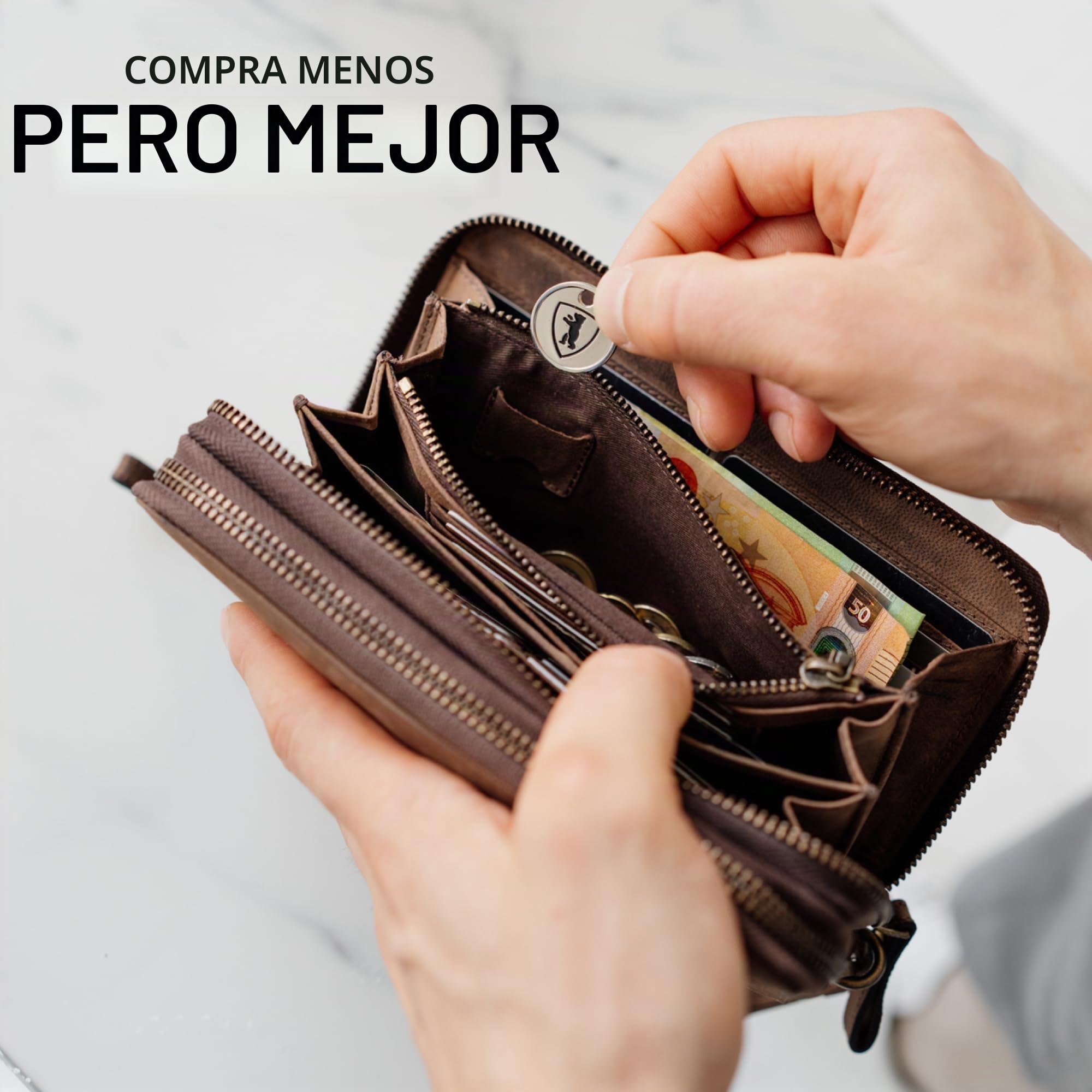 Berliner Bags Dallas M Cartera de Piel Auténtica Hombre, RFID, Organizador