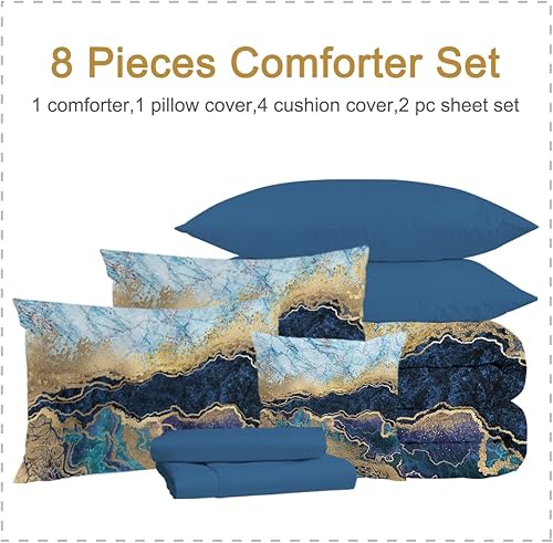 Miniatura 10 de Bedmust Juego de edredón gris de género de 8 piezas para mujeres, hombres, ella, King, su reina y pareja, juegos de ropa de cama suave y