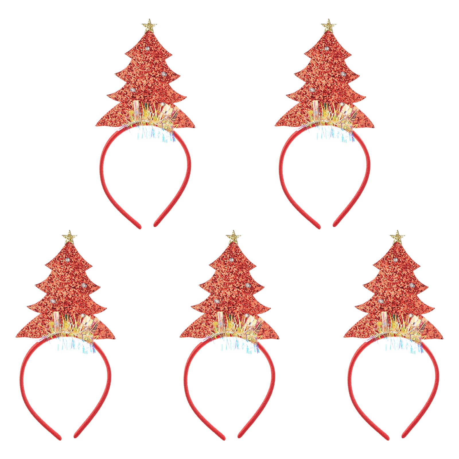 Kalttoy Women's 51396 Red 5Pcs Lighted Christmas Headband Glowing Hairband Ornament For Holiday Party Stylish Festives Hair Hoop Accessories Festives Hair Hoop