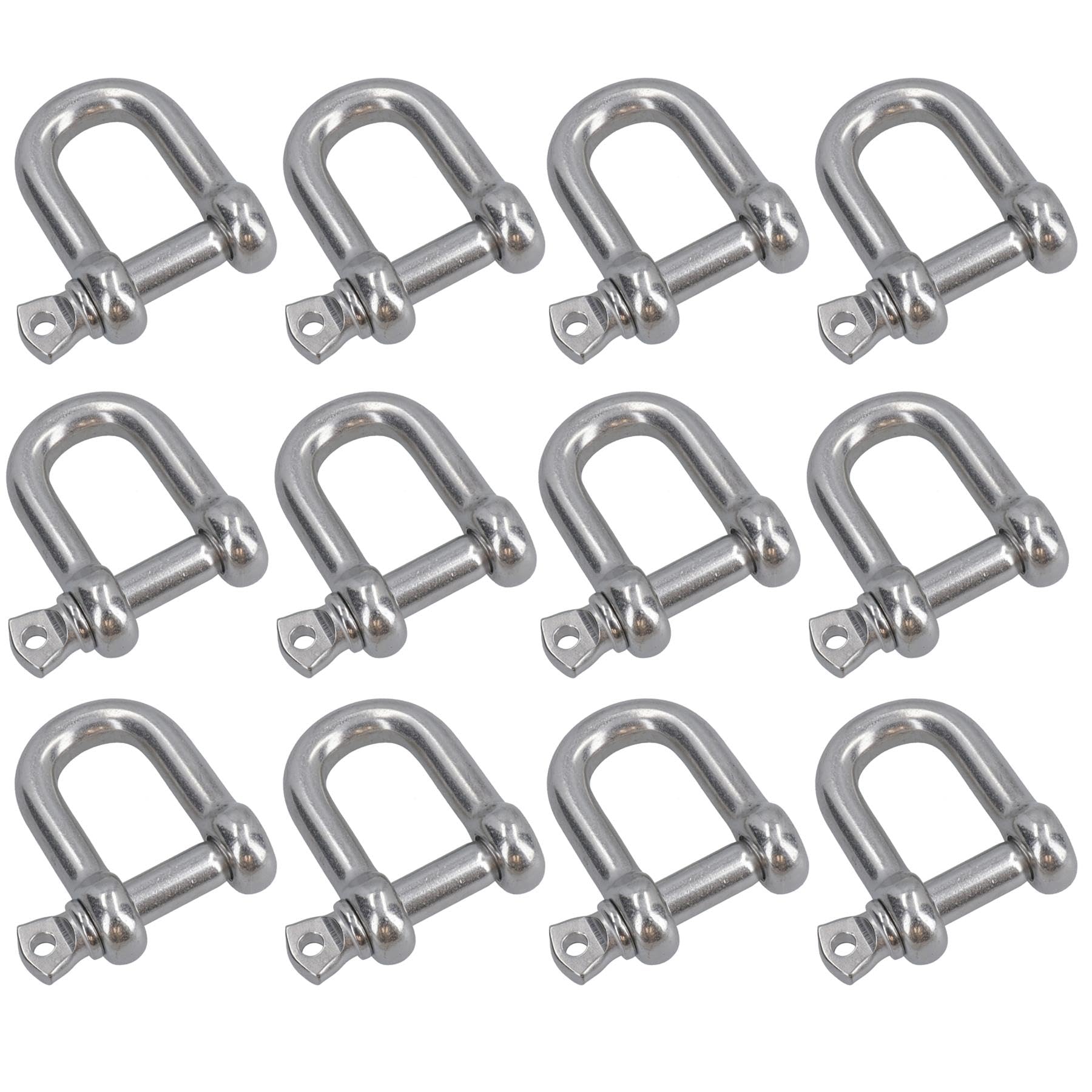 Grillete Recto 12mm Acero Inoxidable 316 AB Tools Pack de 12 Unidades 8
