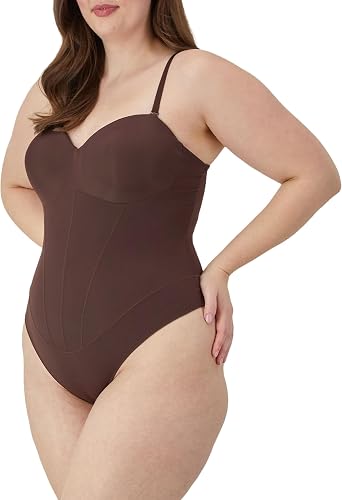 Maidenform Women's Tummy Shaping Thong Bodysuit, Multiway Thong Shaper, Firm Control
