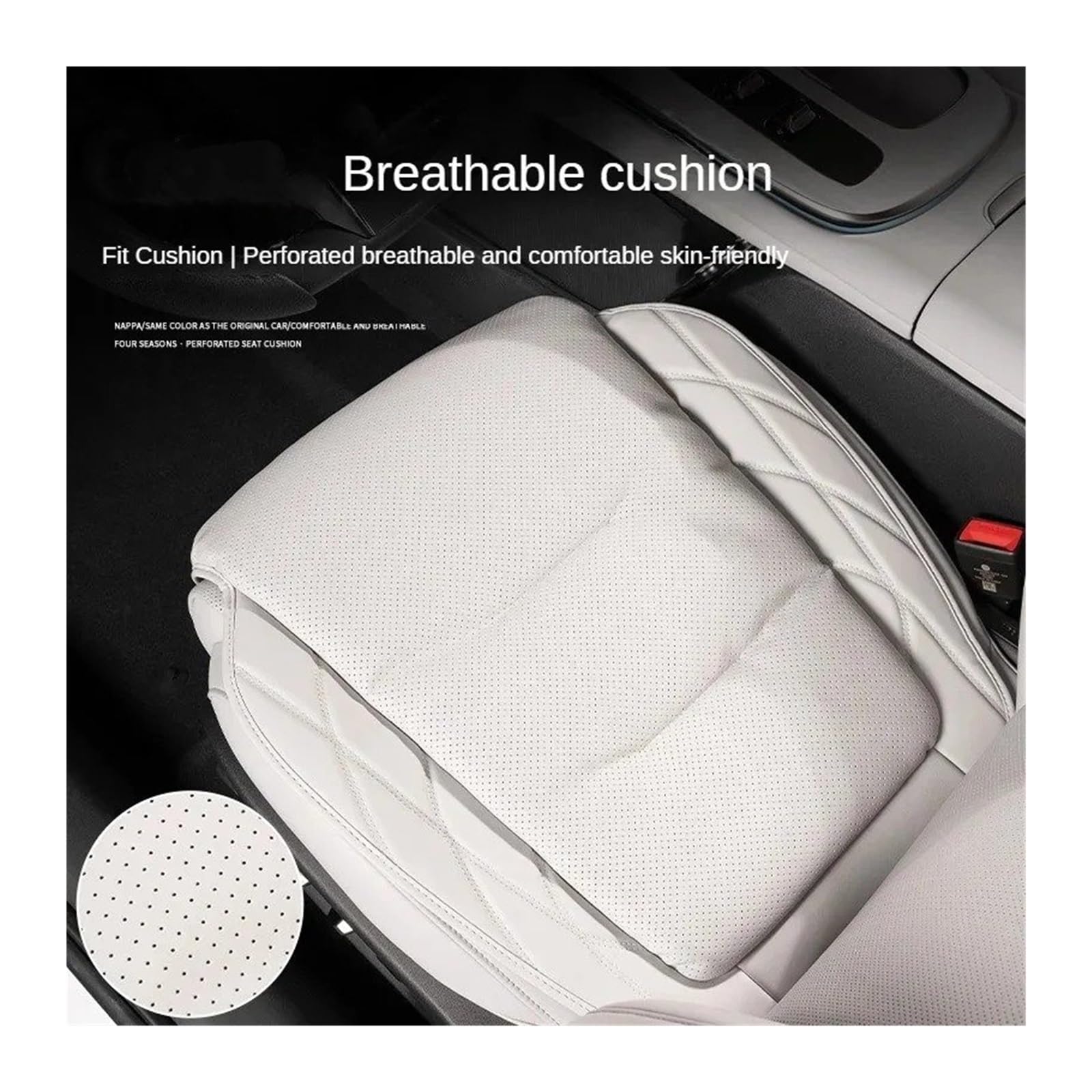 Generico Set Coprisedili Macchina per Benz per Seggiolino Auto Vita Cuscino per Sedile Pelle Traspirante Ventilato per Tutte Stagioni
