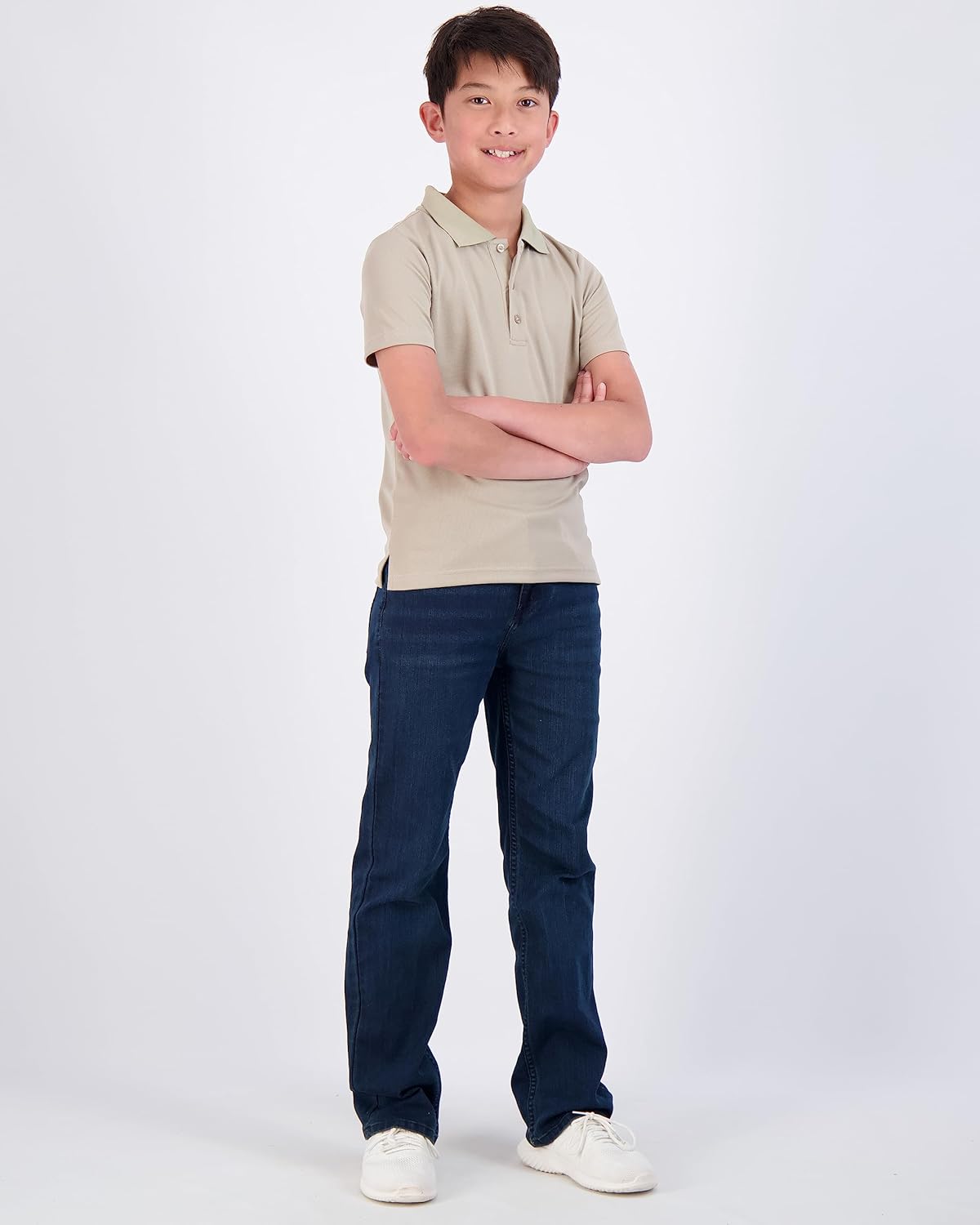 Real Essentials 3 Pack: Boy's Short Sleeve Polo Shirt - School Uniform Active Performance Golf (Ages 4-16) - Image 6