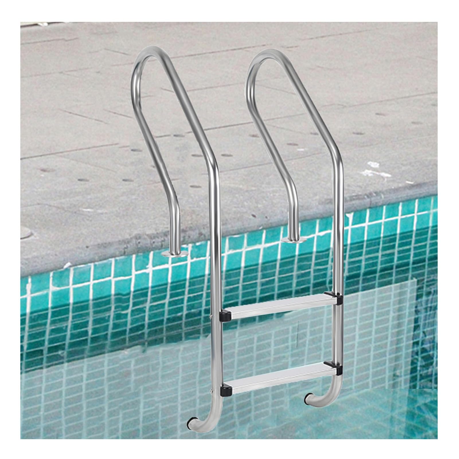 TYYCKJ Swimming Pool Ladders, Stainless Steel Ladder Steps With Handrails Easy Climbing, Suitable for Indoor Outdoor Pools and Water Parks(2 steps)