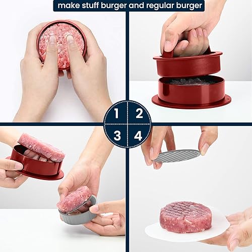 Miniatura 10 de CTD Store set de 10 unidades prensa para hamburguesas y recipientes para congelador